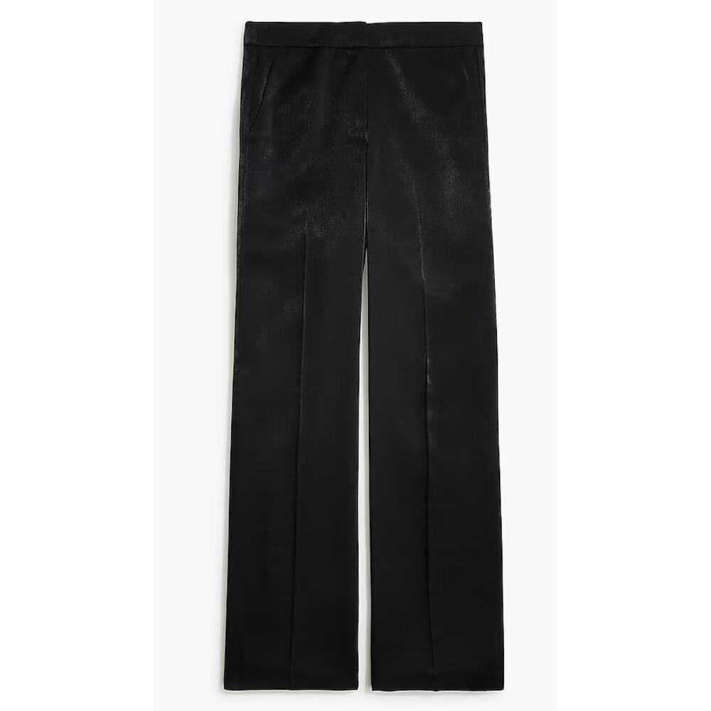 J Crew Factory | NWT | High-shine wide-leg pant in Black | Sz 8
